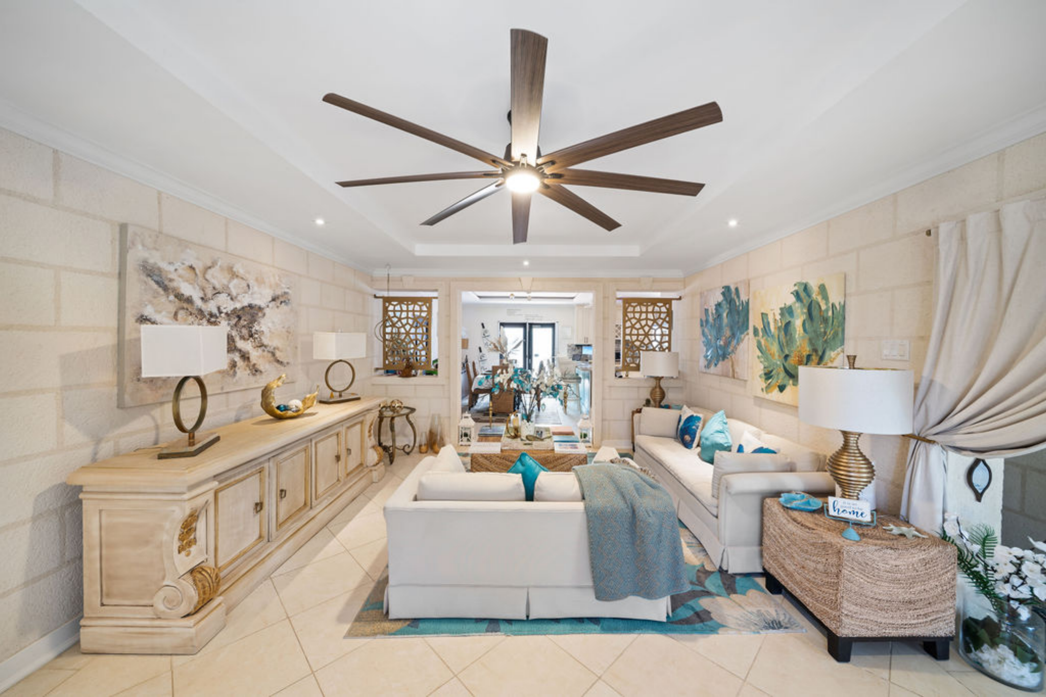 Cozy living room seating at Hidden Gem
