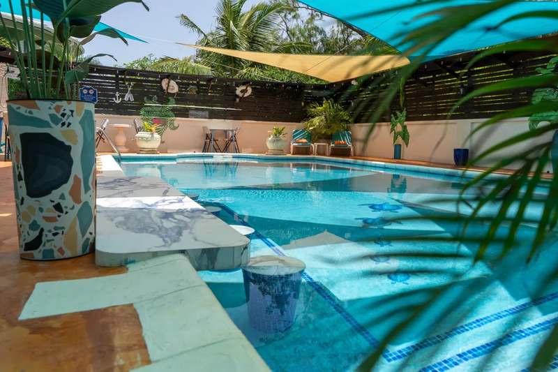 Poolside terrace at Hidden Gem