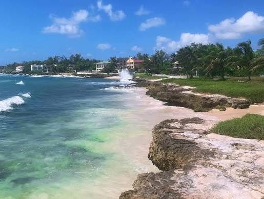 Barbados coastline and rock formation