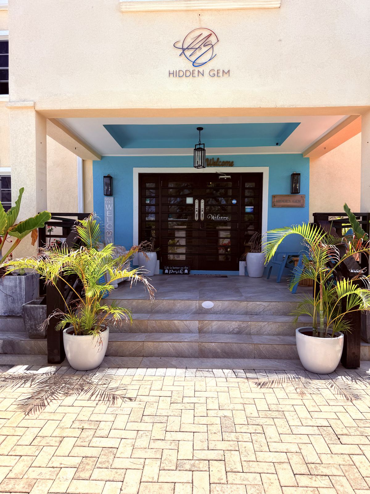 The welcoming main entrance at Hidden Gem Barbados