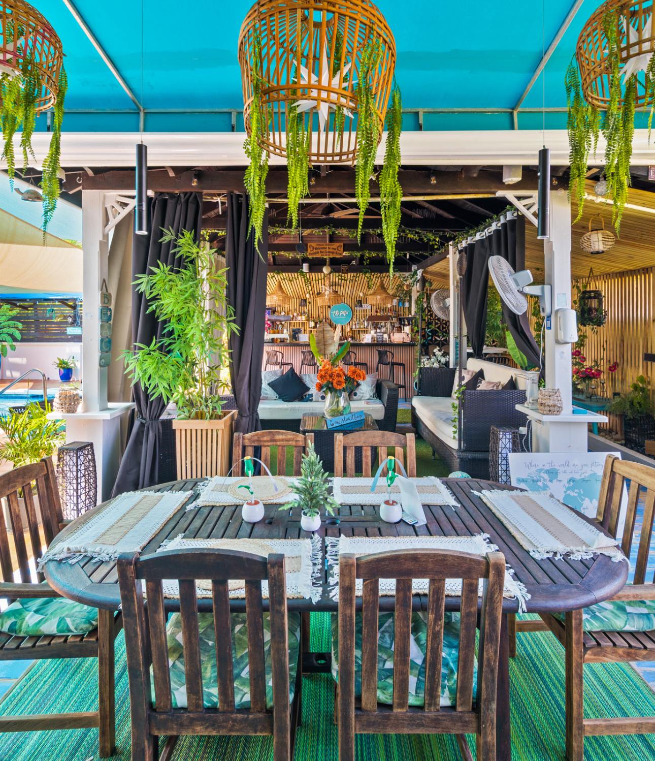 Guests enjoying a relaxed moment together at The Patio Bar & Bites